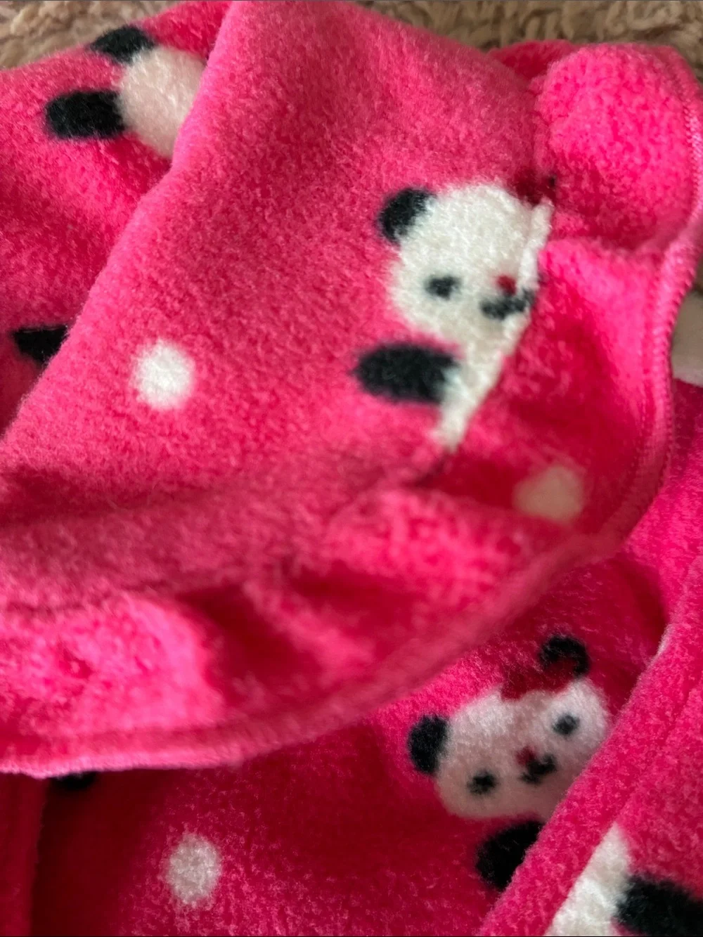 Gymboree Hot Pink Fleece Pajama Set with Panda Print